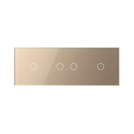 Рамка для сенсорных выключателей тройная, 4 клавиши (1-2-1) золотая
